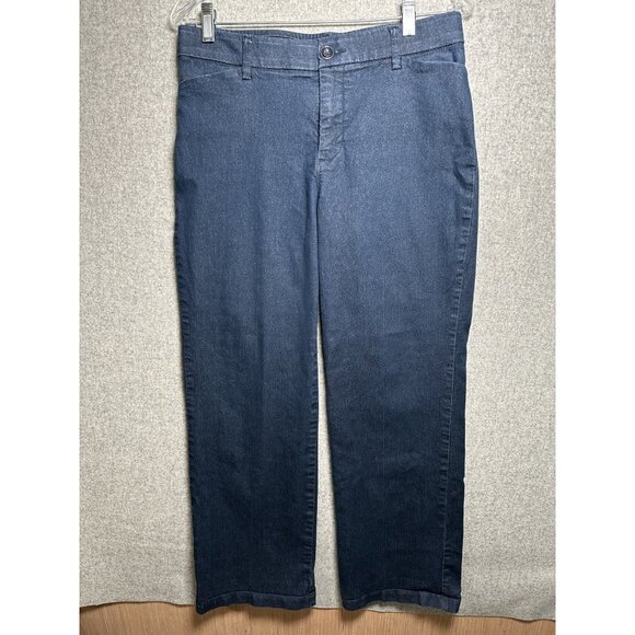 Lee 8 Short Womens Regular Fit Trouser Mid Rise Denim Pants Blue Flex Motion - Picture 2 of 16